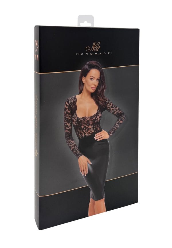 Euphoria lace and wetlook midi dress - Image 9