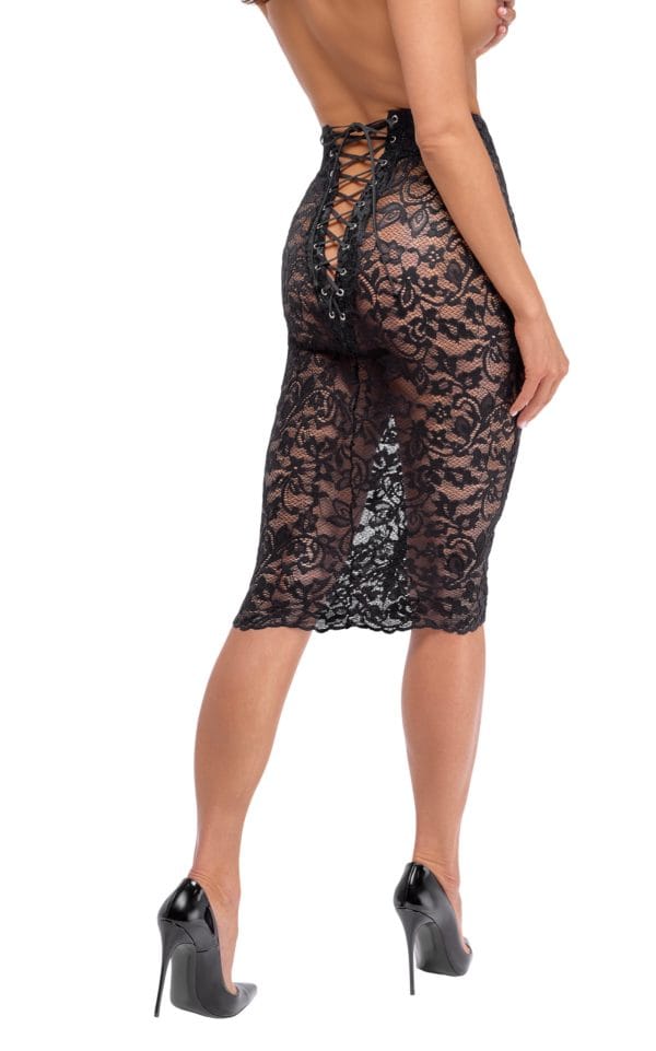 Ambivalence lace up midi skirt