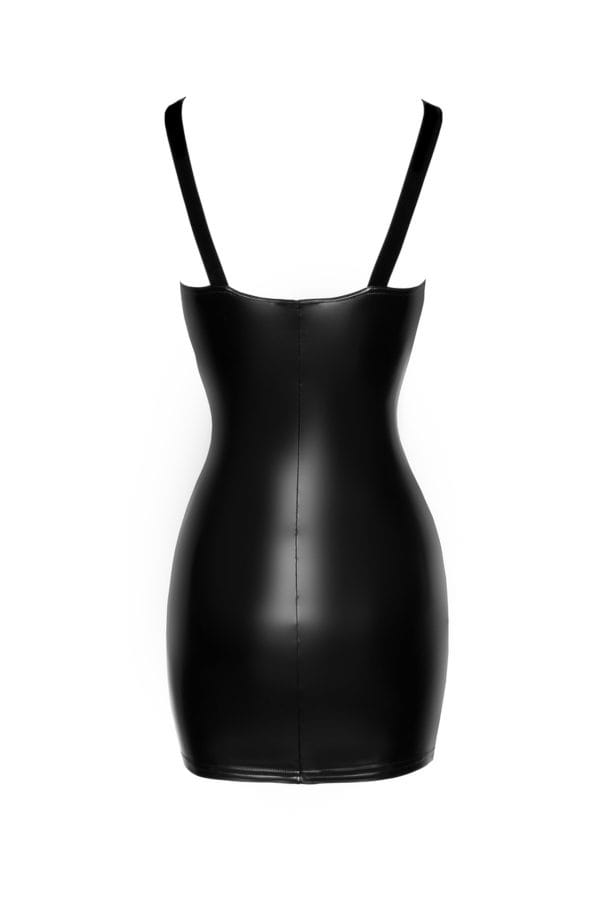 Powerwetlook Mini-Dress with Lace Chest & 2-Way Zipper - Image 3